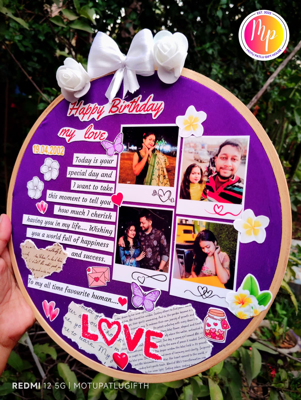 Customized Hoop Photo Frame - Birthday Special