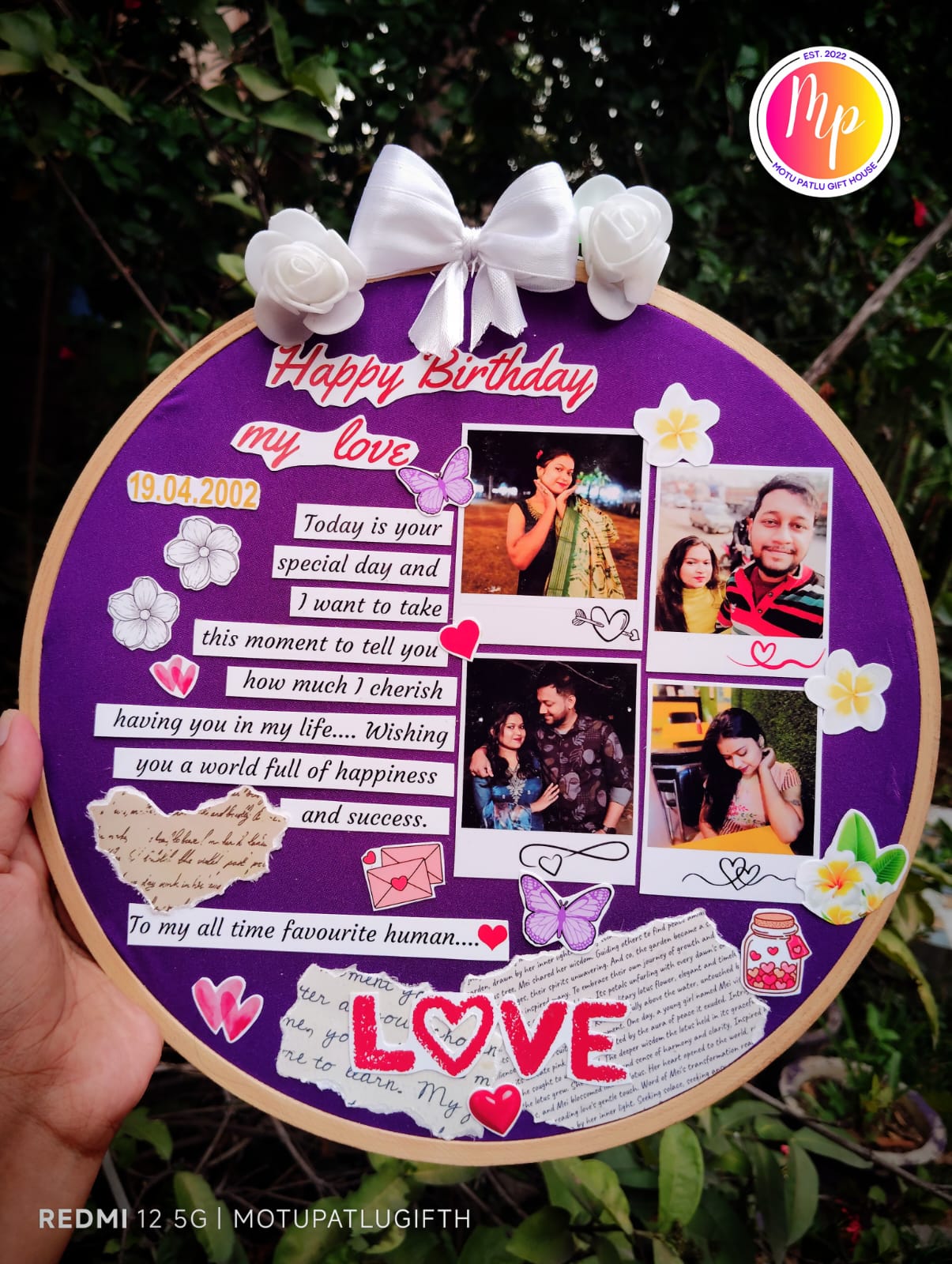 Customized Hoop Photo Frame - Birthday Special