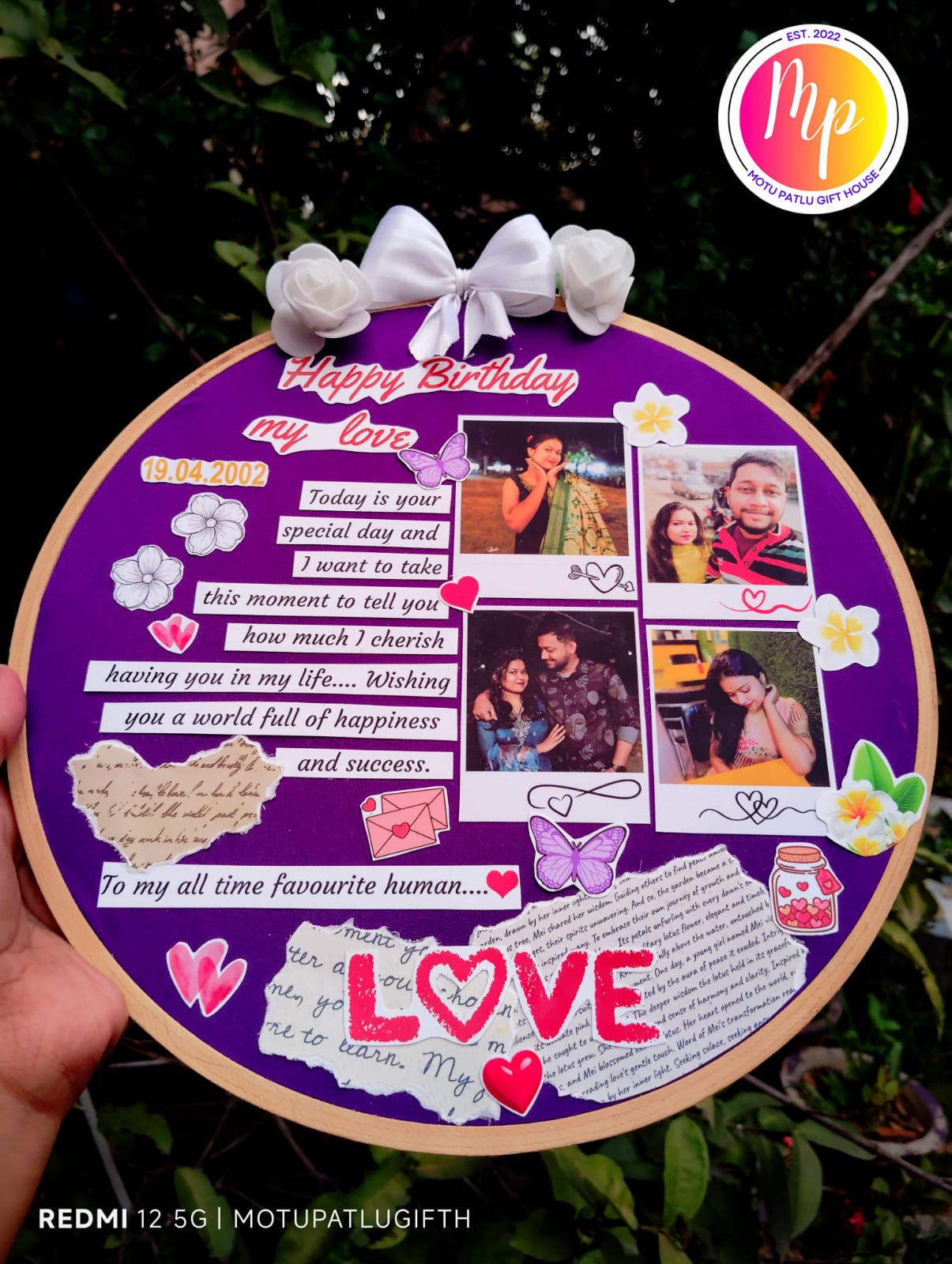 Customized Hoop Photo Frame - Birthday Special