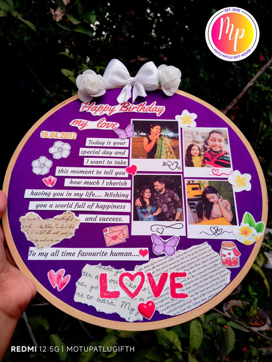Customized Hoop Photo Frame - Birthday Special